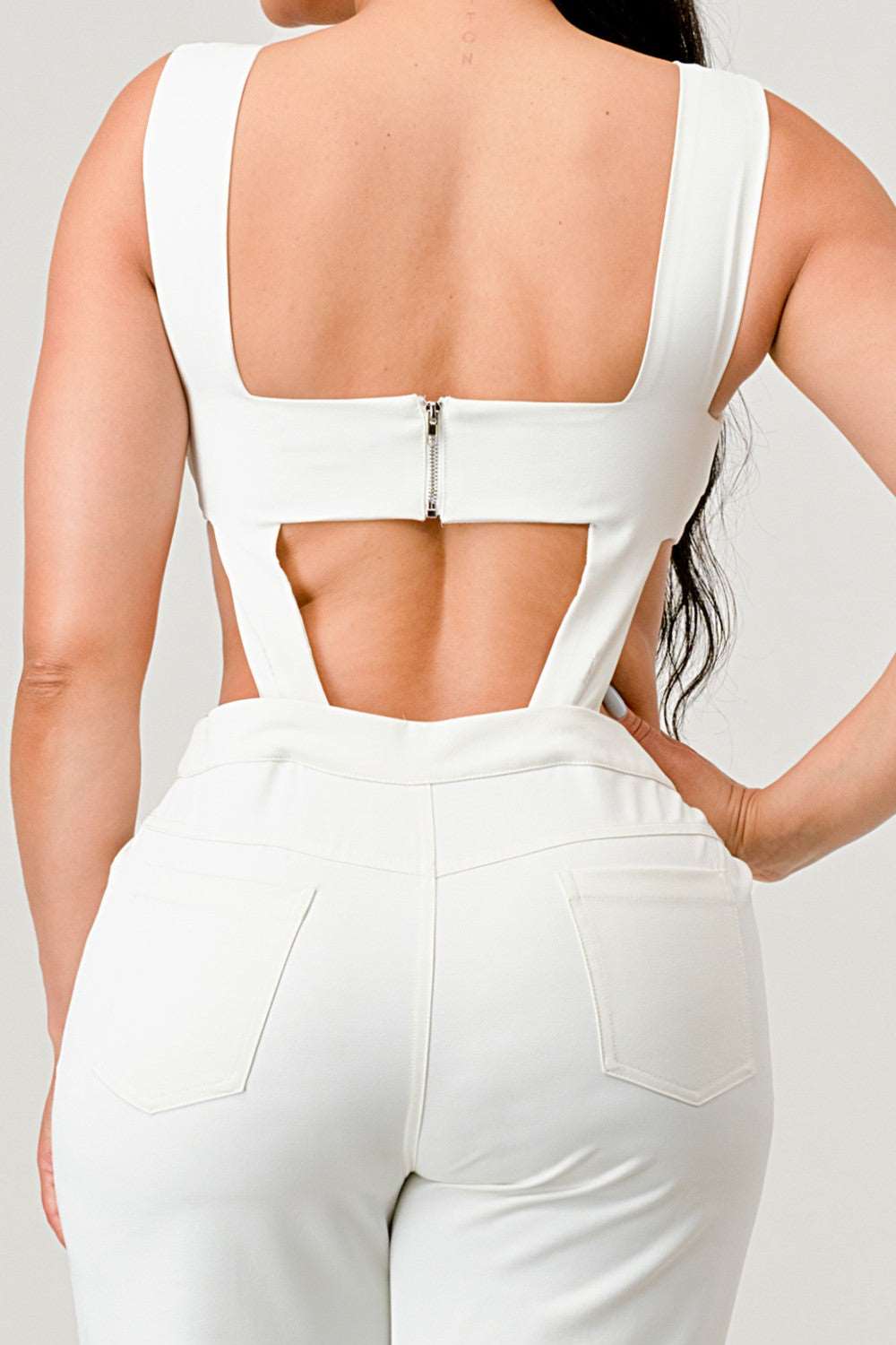 classic white cut out matching set