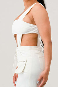 classic white cut out matching set