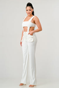 classic white cut out matching set