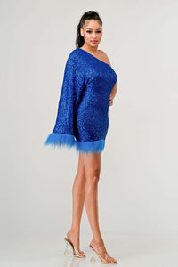Azure Allure One-Shoulder Dress