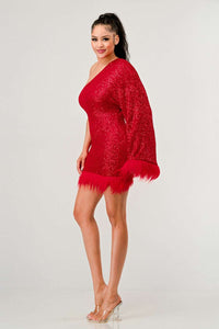 Azure Allure One-Shoulder Dress