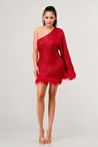 Azure Allure One-Shoulder Dress