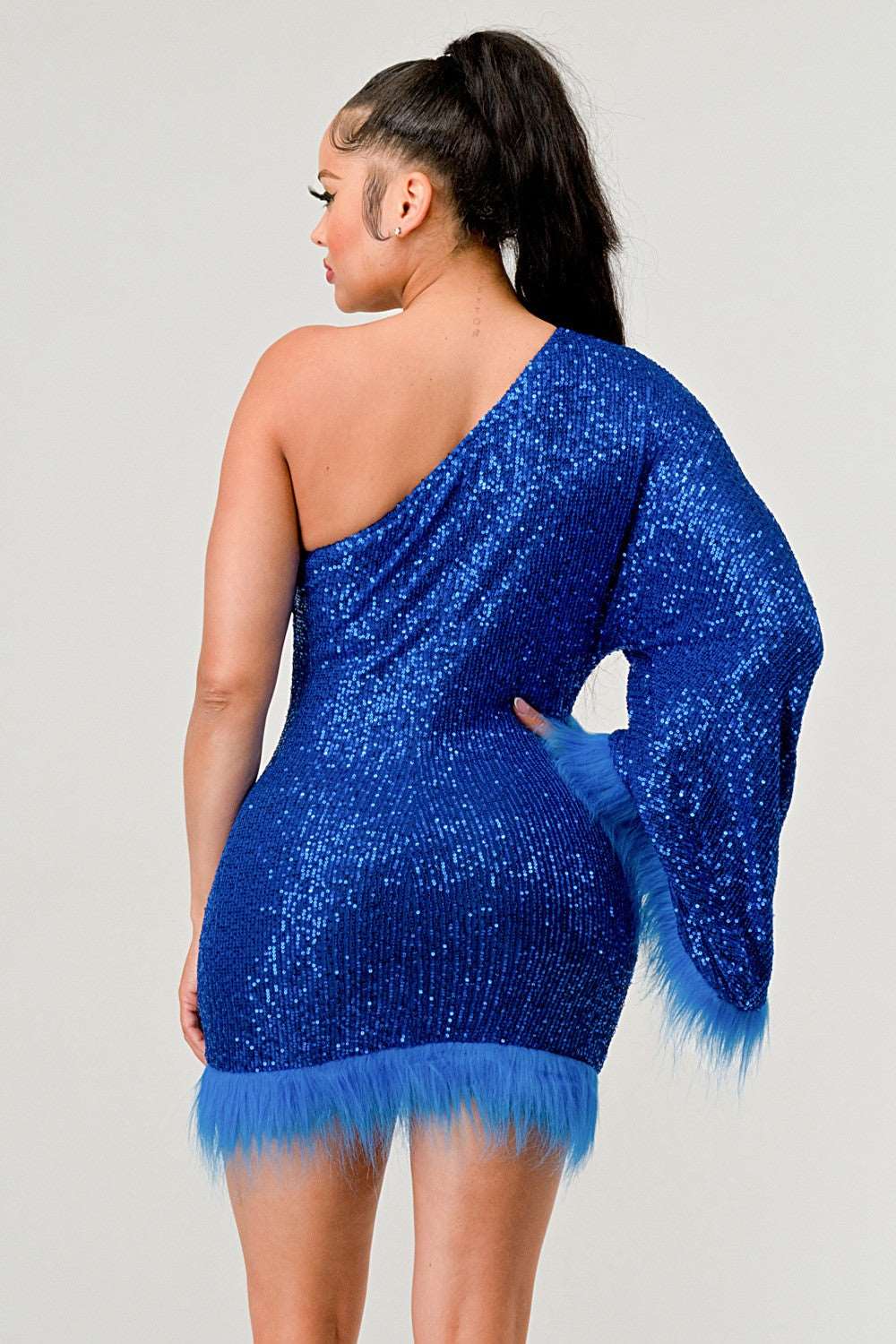 Azure Allure One-Shoulder Dress