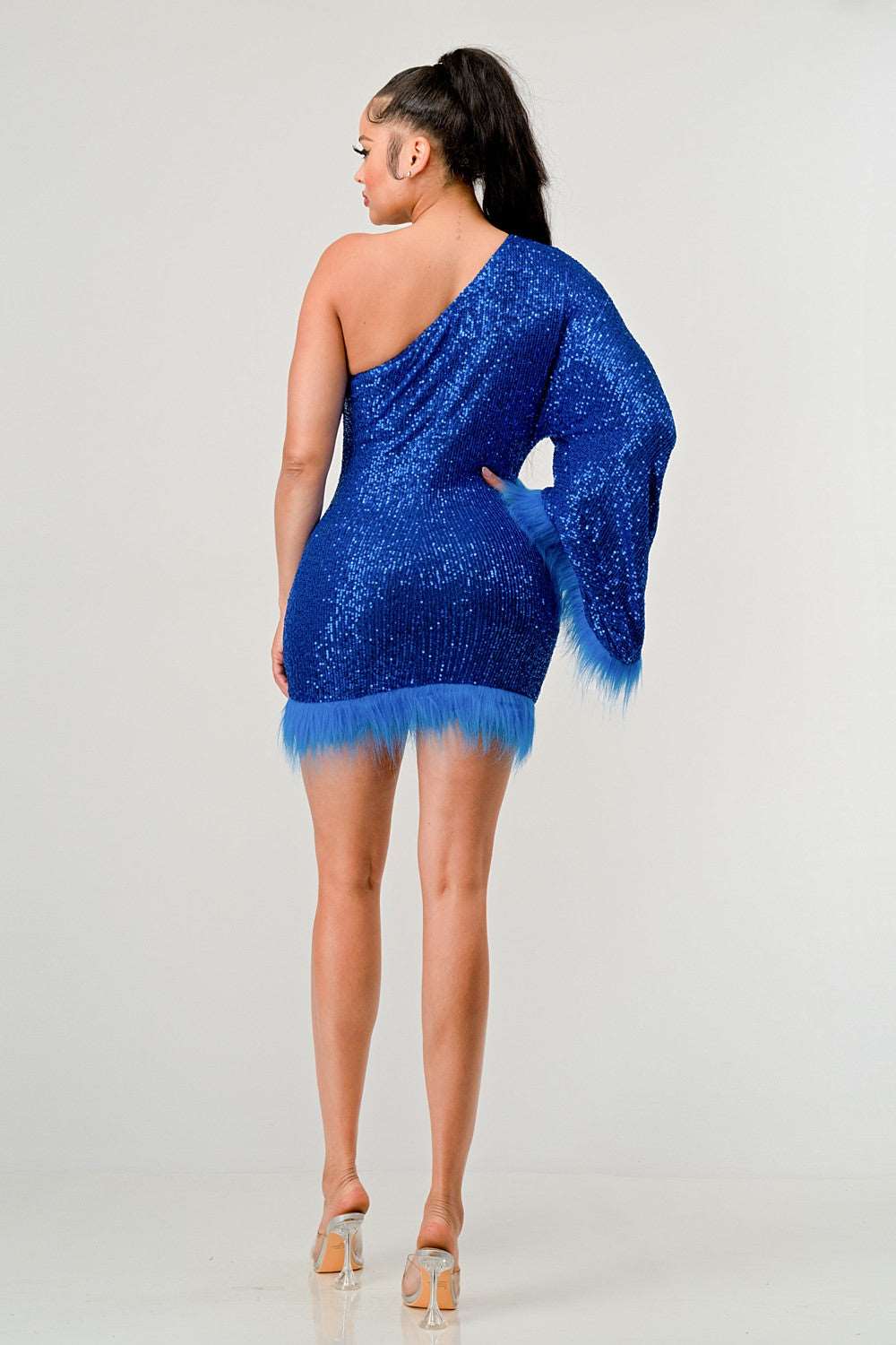 Azure Allure One-Shoulder Dress