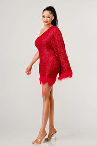 Azure Allure One-Shoulder Dress