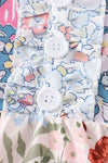 Navy floral print ruffle buttons girl bubble