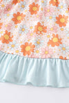 Floral print ruffle girl dress