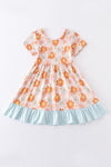 Floral print ruffle girl dress
