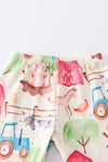 Red farm ruffle bell pant girl set