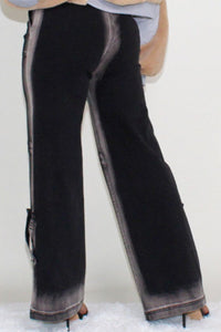 WHIMSY BLACK LINE WASHED CASUAL DENIM JEANS