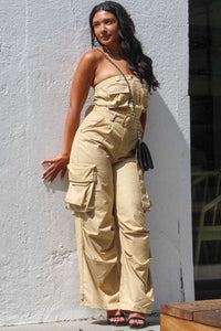 Athina safari multi pocket belted jumpsuit