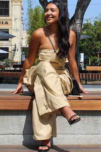 Athina safari multi pocket belted jumpsuit