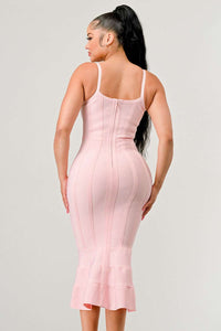 Blush Elegance Mermaid Midi Dress
