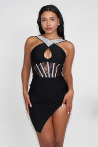 Athina Embellished Bandage Mini Dress