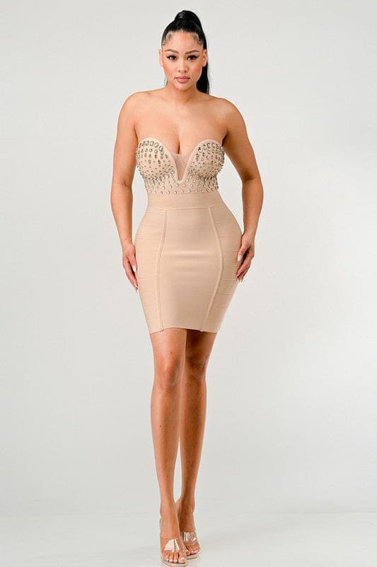casual bandage dress Betting on you casual embellished bandage dress LURE