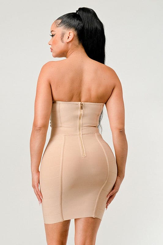Athina Betting On You Casual Embellished Bandage Dress | Nude | S Athina Betting On You Casual Embellished Bandage Dress | Nude | S