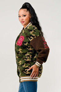Camo Street Scholar Letterman Jacket
