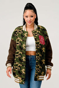 Camo Street Scholar Letterman Jacket