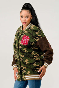 Camo Street Scholar Letterman Jacket