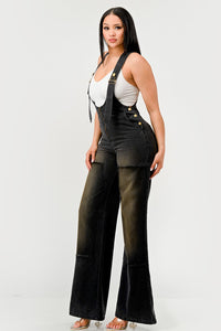 Urban Noir Denim Overalls Black Jumpsuit new