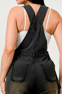 Urban Noir Denim Overalls Black Jumpsuit new