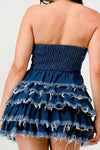 Denim Delight Tiered Ruffle Dress