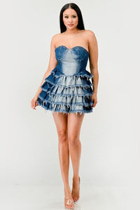 Denim Delight Tiered Ruffle Dress