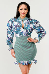 Tropical Elegance Mini Dress