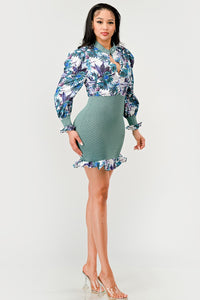 Tropical Elegance Mini Dress
