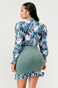 Tropical Elegance Mini Dress