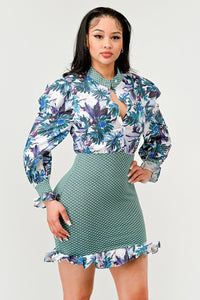 Tropical Elegance Mini Dress