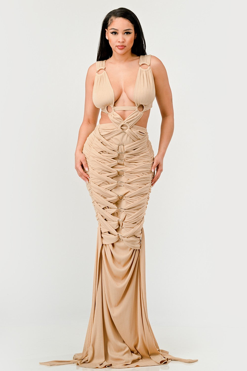 Sahara Mystique Pleated Gown