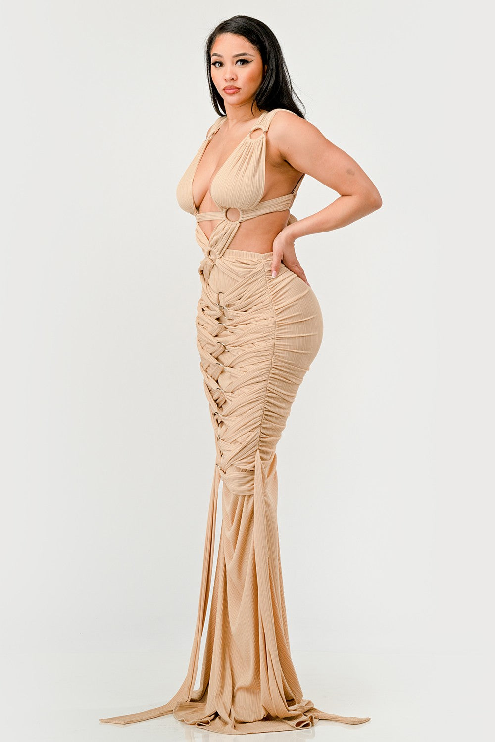 Sahara Mystique Pleated Gown