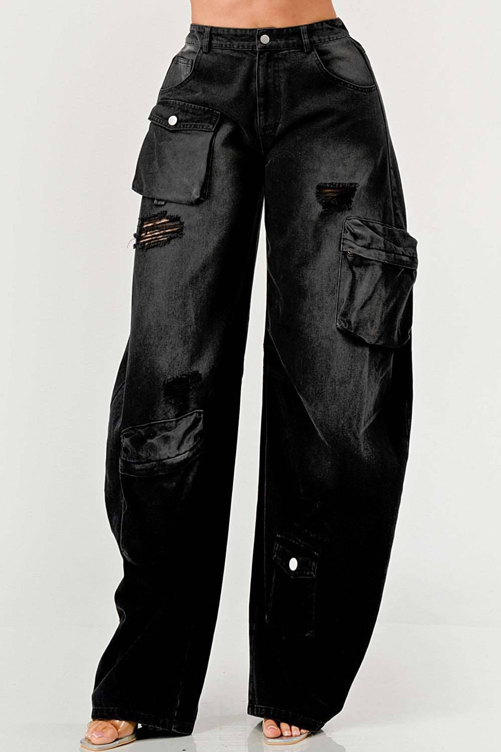 Black Taylor Washed Distressed Jean
