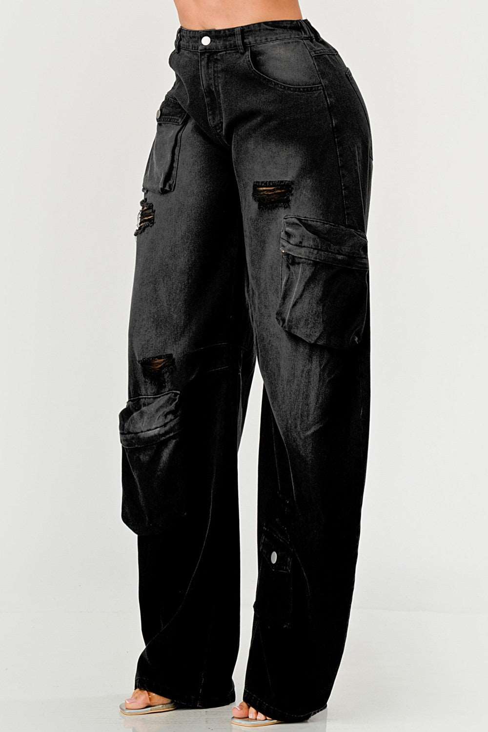 Black Taylor Washed Distressed Jean