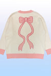 Varsity knit bow cardigan