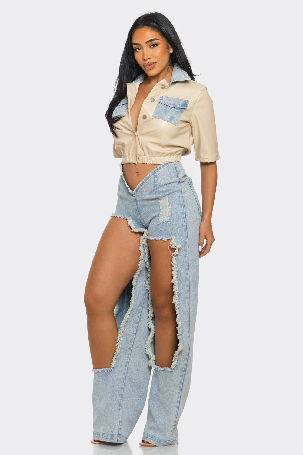 Cochella Reinvented Classic Two-Piece Denim Ensemble