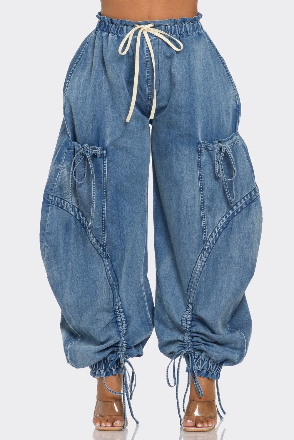 Relaxed Cargo Denim Pants