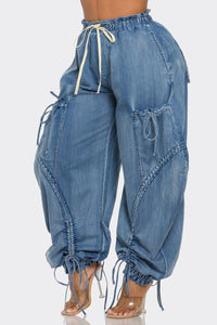 Relaxed Cargo Denim Pants
