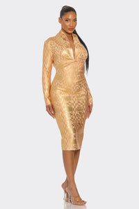 Business Chic Long Sleeve Bandage Dress