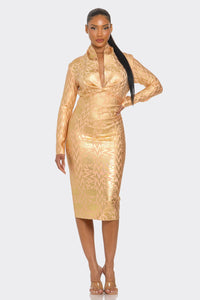 Business Chic Long Sleeve Bandage Dress