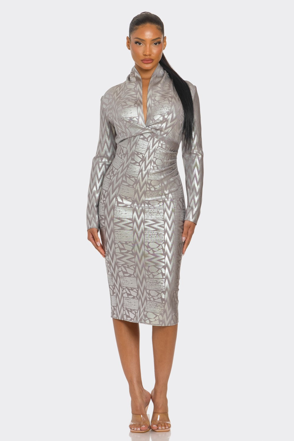 Business Chic Long Sleeve Bandage Dress