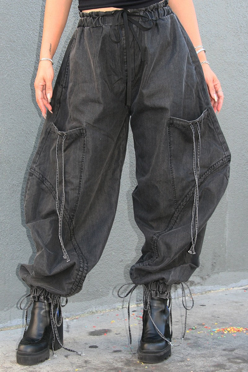Relaxed Cargo Denim Pants
