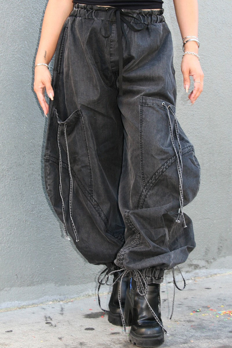 Relaxed Cargo Denim Pants
