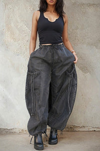 Relaxed Cargo Denim Pants