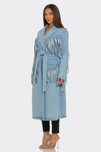 Fringed Denim Trench