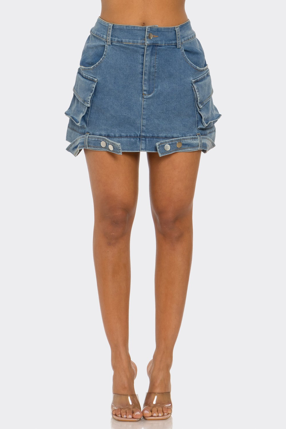 Utility Denim Maxi Skirt