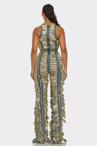 Sahara Fringe Textured Jumpsuit