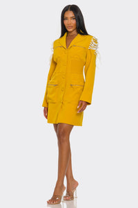 Savina Utility Lace-Up Blazer Dress