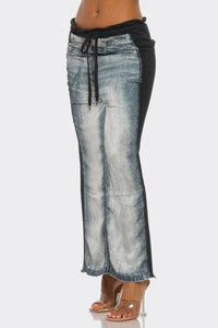 Fade Game Hybrid Denim Maxi Skirt